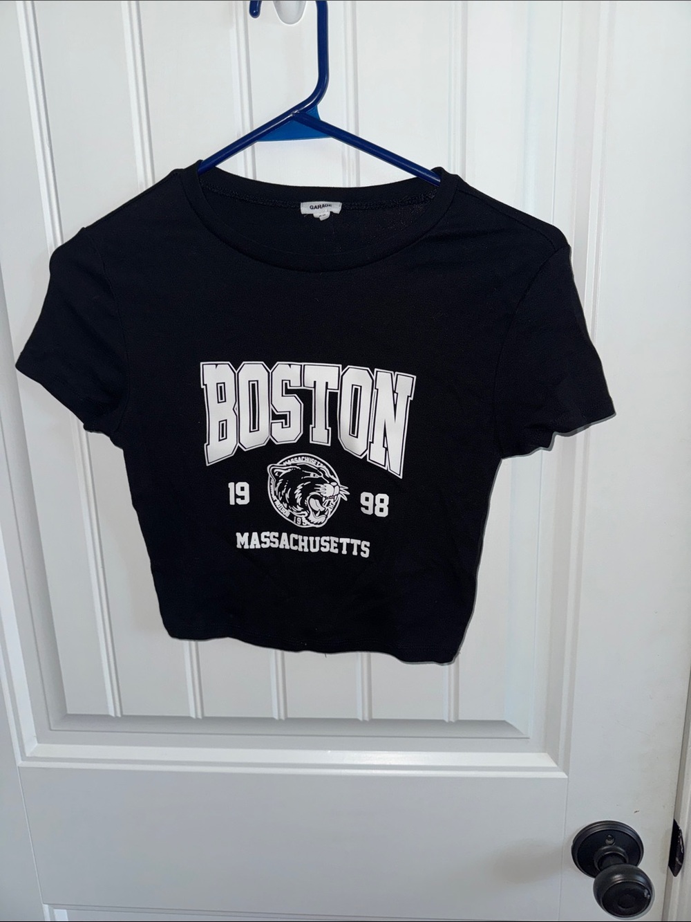Garage Black Boston Graphic Crop Top